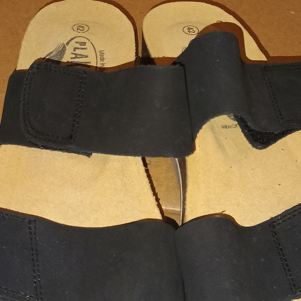 Plakton Women’s Sandals Size 11 Black Cork Footbed Adjustable Memory Cushion‎ - Picture 5 of 10